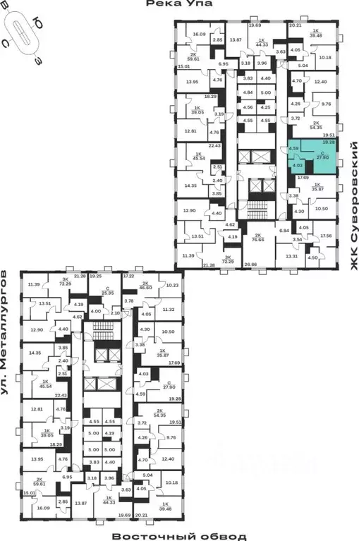 Студия Тульская область, Тула Парк Патриот жилой комплекс (27.9 м) - Фото 2