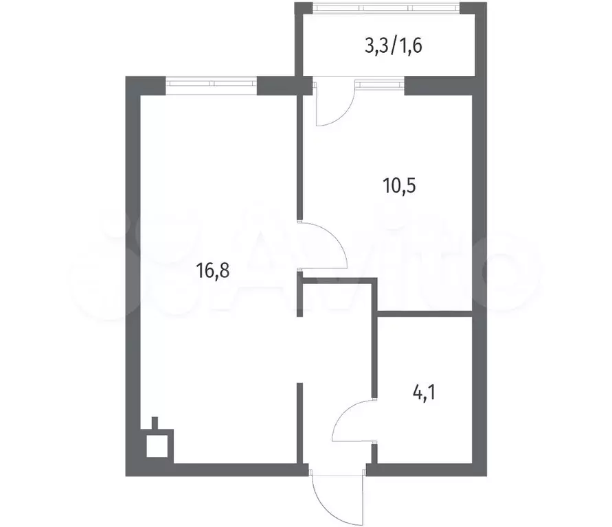 1-к. квартира, 36,8 м, 2/5 эт. - Фото 1