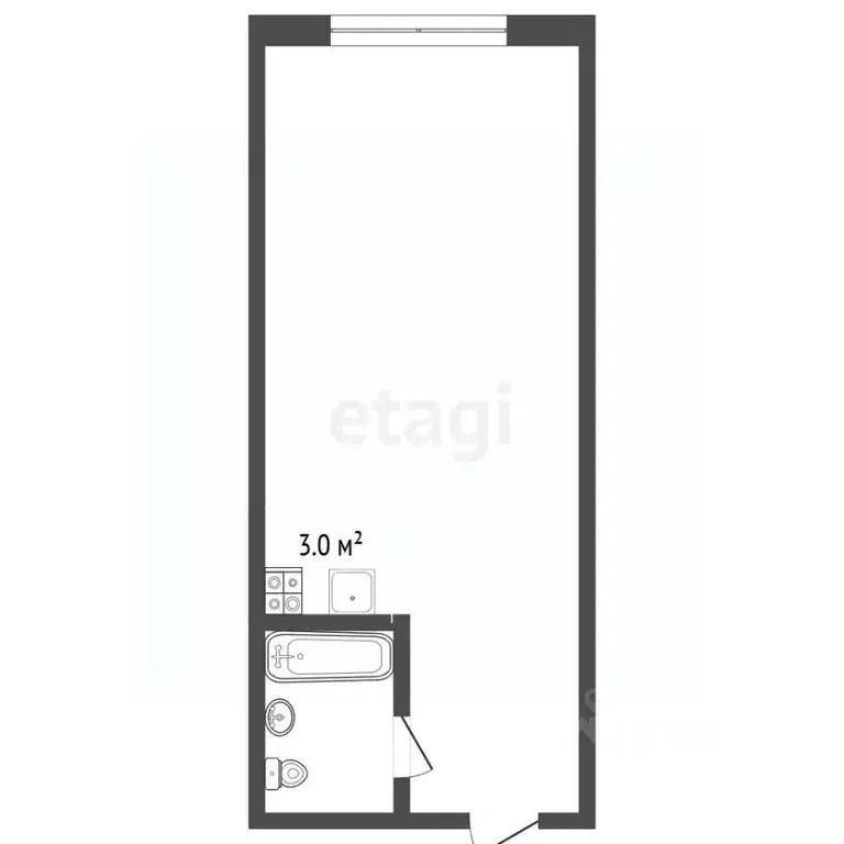 Студия Кемеровская область, Кемерово ул. Попова, 3 (23.0 м) - Фото 2