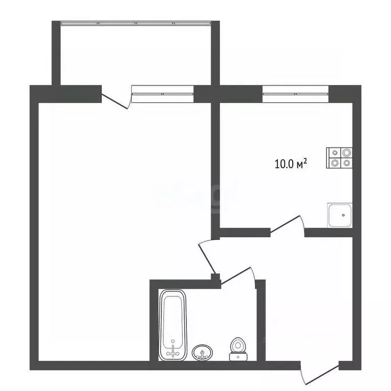 1-к кв. Тюменская область, с. Ярково ул. Мира, 7Б (28.3 м) - Фото 1