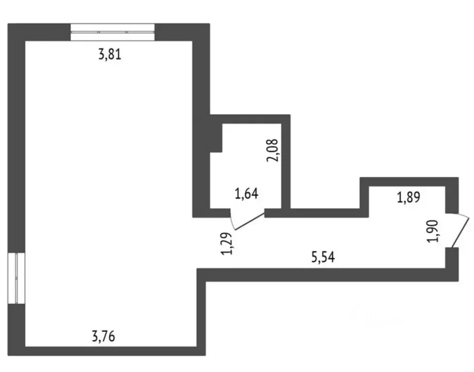 Студия Тюменская область, Тюмень ул. Семакова, 21 (38.0 м) - Фото 1
