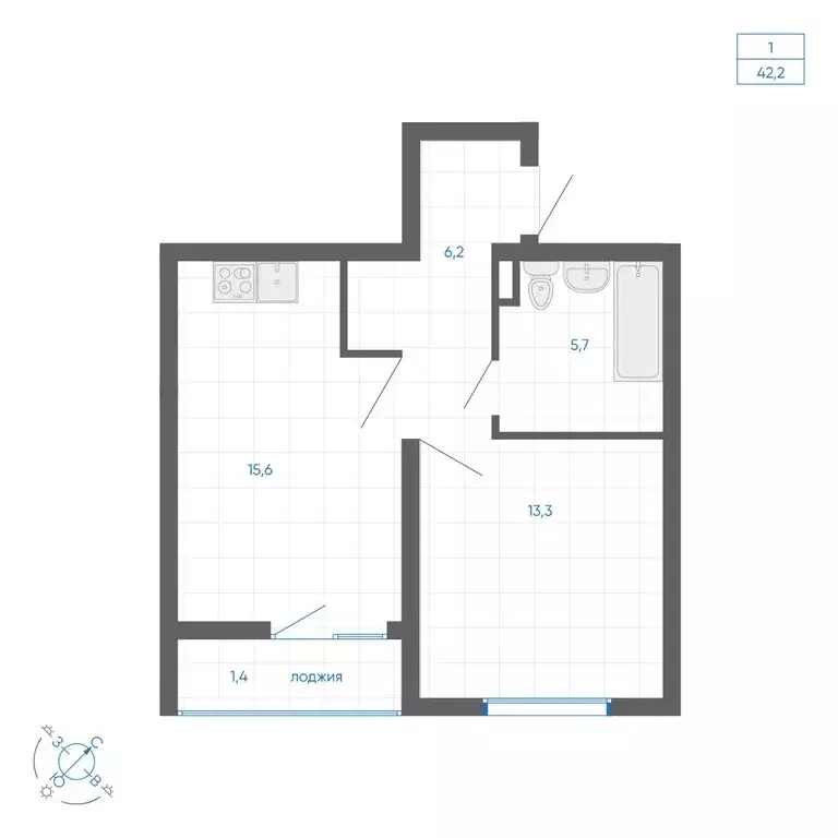 1-комнатная квартира: Екатеринбург, улица Вильгельма де Геннина, 59 ... - Фото 1