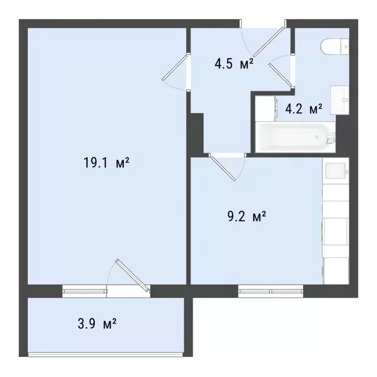 1-к кв. Омская область, Омск пос. Биофабрика, 18к1 (37.1 м) - Фото 0