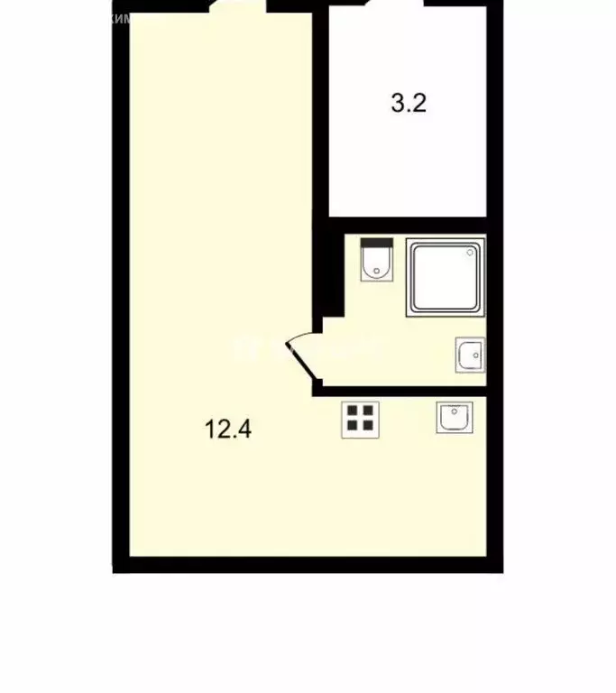 Квартира-студия: Москва, 8-я улица Текстильщиков, 13к2 (12.4 м) - Фото 1