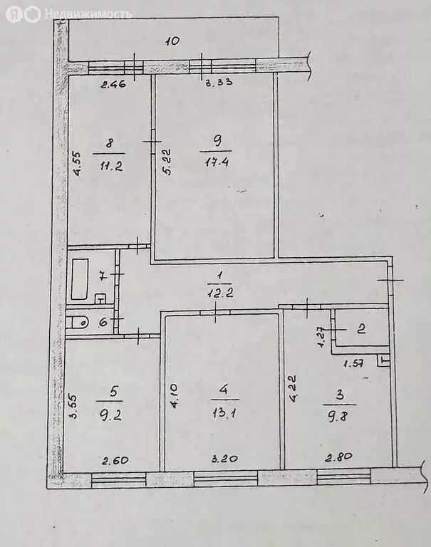 3-комнатная квартира: Набережные Челны, улица Аделя Кутуя, 10 (69.3 м) - Фото 1