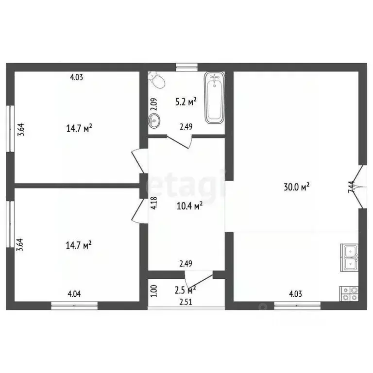 Дом в Калининградская область, Гурьевский муниципальный округ, пос. ... - Фото 2