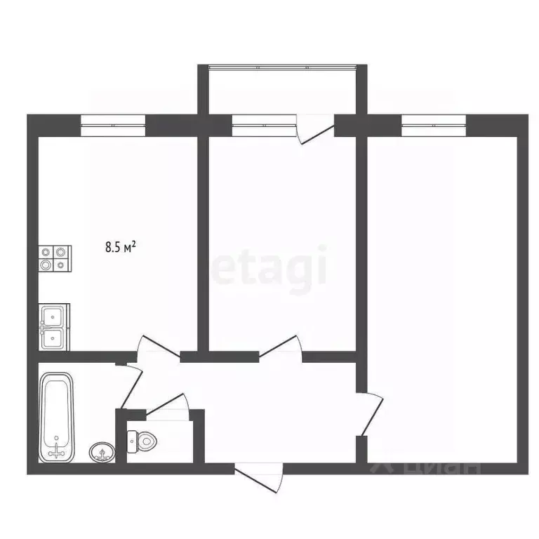 2-к кв. Вологодская область, Череповецкий район, д. Ботово ул. Ленина, ... - Фото 2