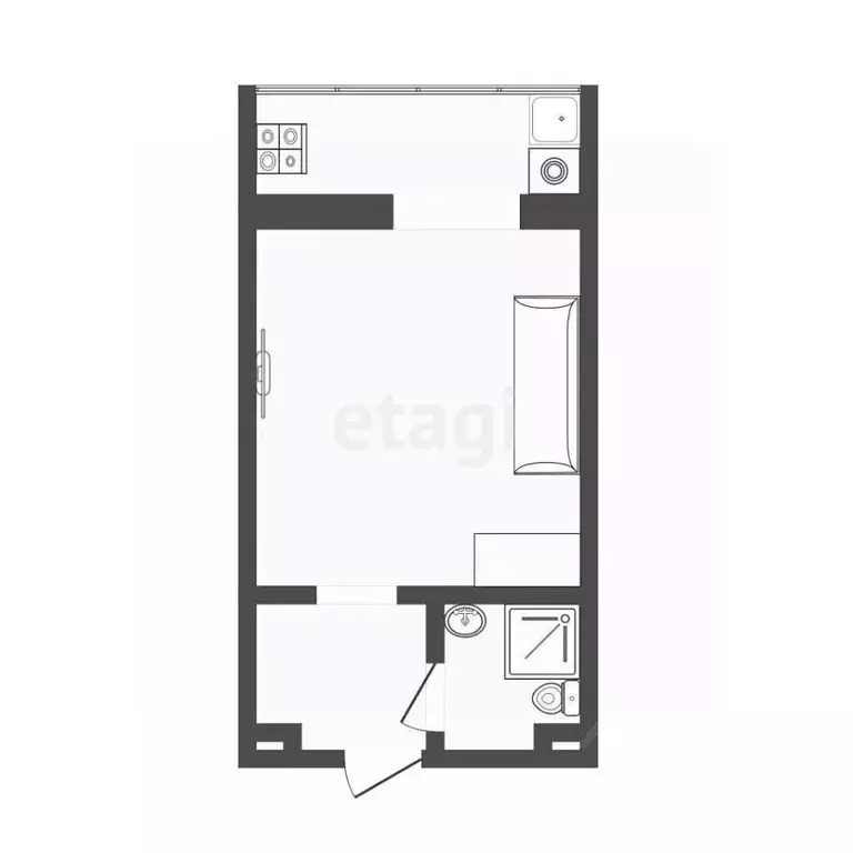 Студия Тюменская область, Тюмень ул. 30 лет Победы, 109 (17.1 м) - Фото 2