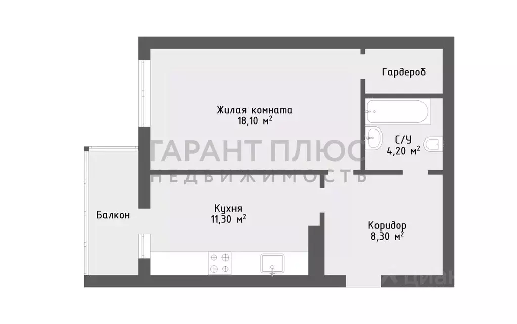 1-к кв. Липецкая область, Липецк ул. М.И. Неделина, 3А (47.0 м) - Фото 2