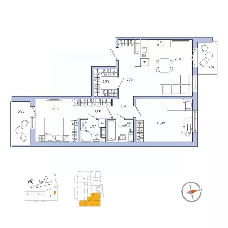 2-к кв. Ленинградская область, Гатчина ул. Чехова, 39к2 (80.1 м) - Фото 1