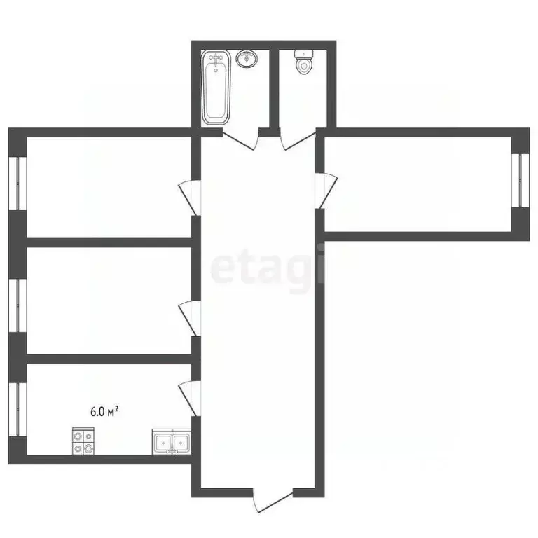 3-к кв. Томская область, Томск ул. Дизайнеров, 5 (62.0 м) - Фото 2