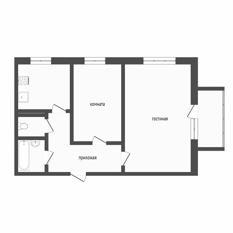 2-комнатная квартира: Норильск, улица Первопроходцев, 9 (52.3 м) - Фото 1