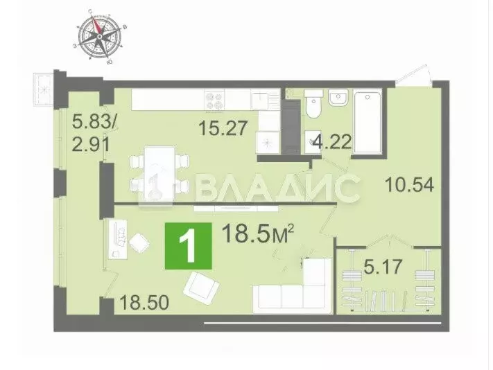 1-комнатная квартира: Пенза, улица Рахманинова, 18 (56.6 м) - Фото 0