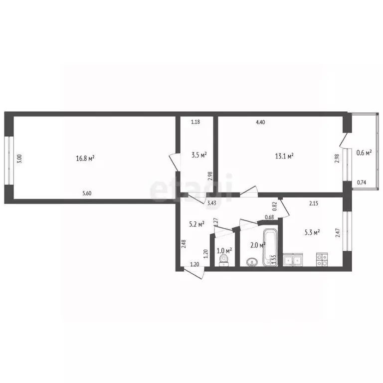 2-к кв. Забайкальский край, Чита ул. Красной Звезды, 12 (47.5 м) - Фото 2