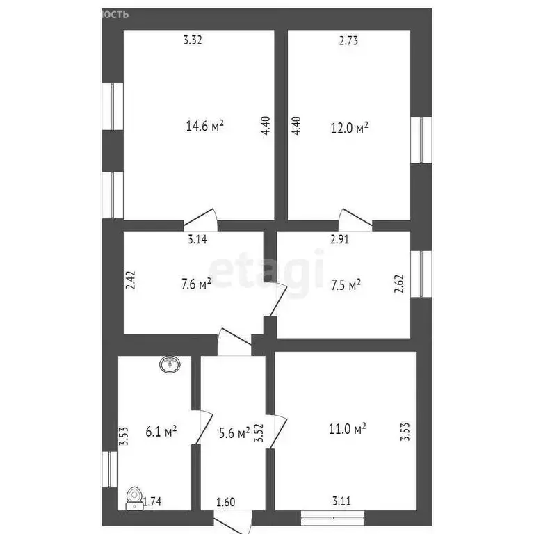 Дом в Трудовое, Новосёловская улица (64.4 м) - Фото 1