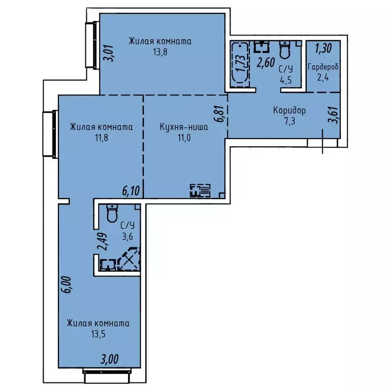 3-комнатная квартира: Иркутск, Култукская улица, 16 (68 м) - Фото 0