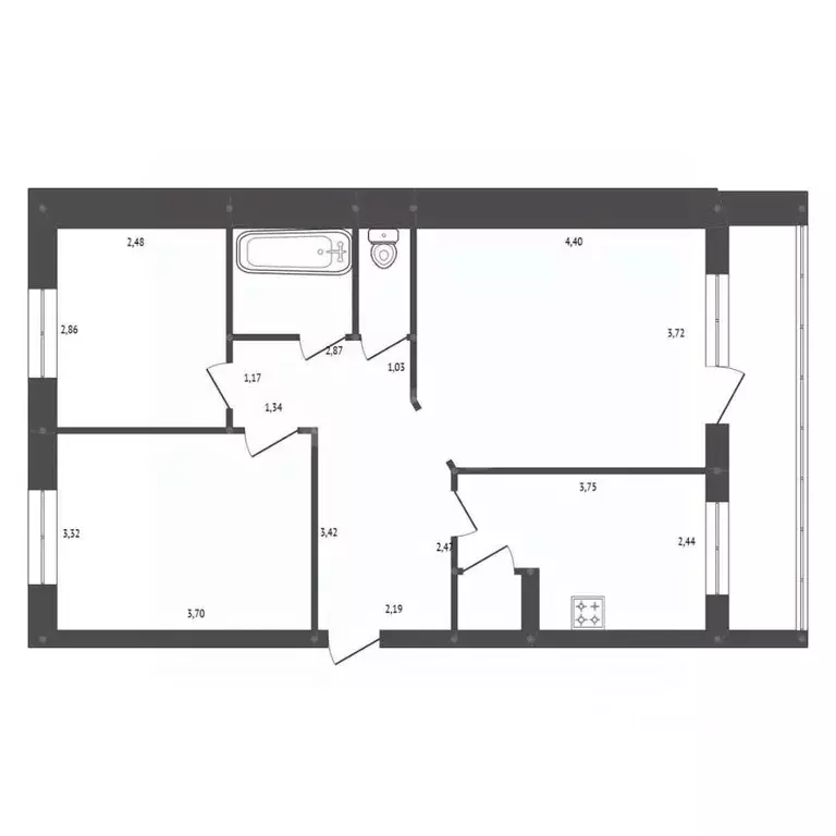 3-к кв. Амурская область, Белогорск ул. Транспортная, 40 (58.1 м) - Фото 2