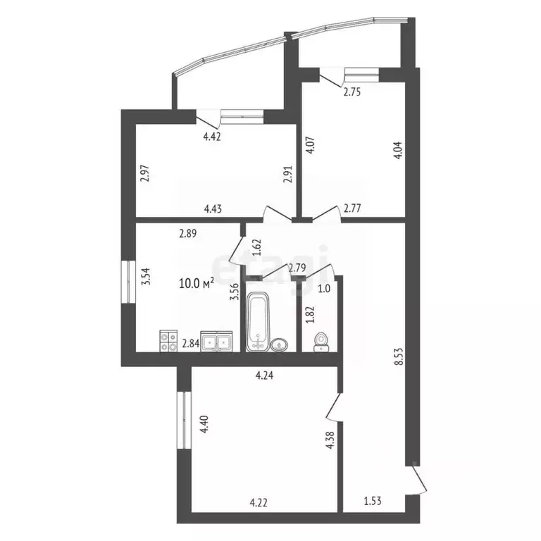 3-к кв. Мордовия, Саранск Волгоградская ул., 85 (75.2 м) - Фото 1