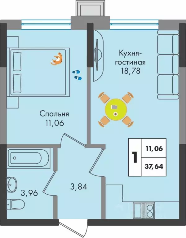 1-к кв. Краснодарский край, Краснодар ул. Имени Генерала Брусилова, ... - Фото 0