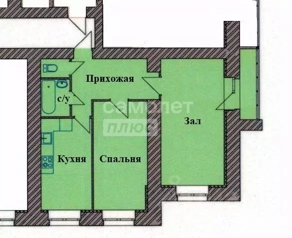 2-к кв. Тамбовская область, Тамбов Мичуринская ул., 234 (57.8 м) - Фото 1