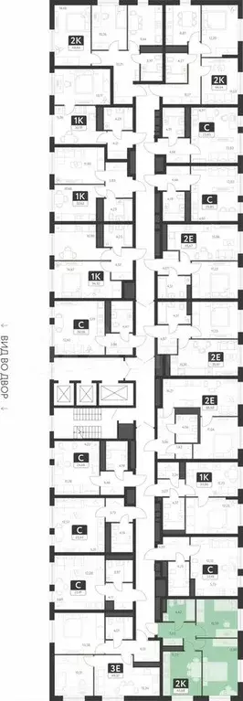 2-к. квартира, 45,7 м, 18/25 эт. - Фото 1