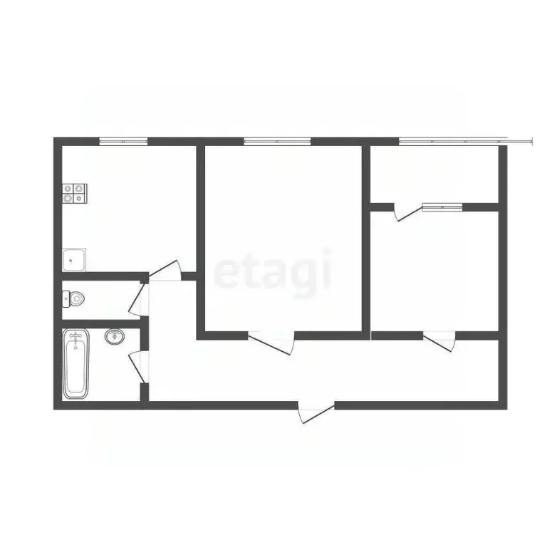 2-к кв. Тульская область, Тула Курковая ул., 9 (51.5 м) - Фото 2