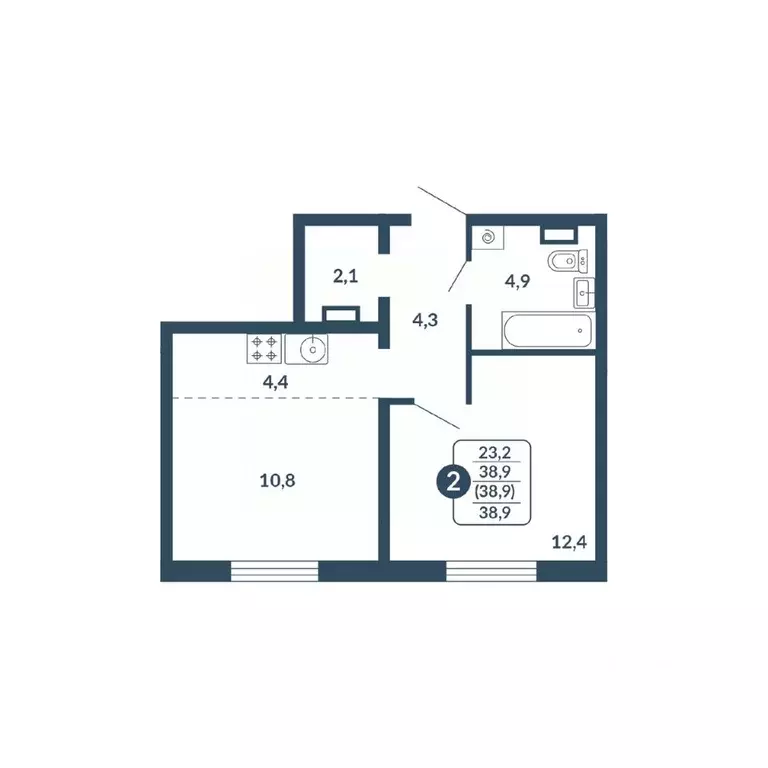 2-к кв. Кировская область, Киров Скандинавия жилой комплекс (38.9 м) - Фото 1
