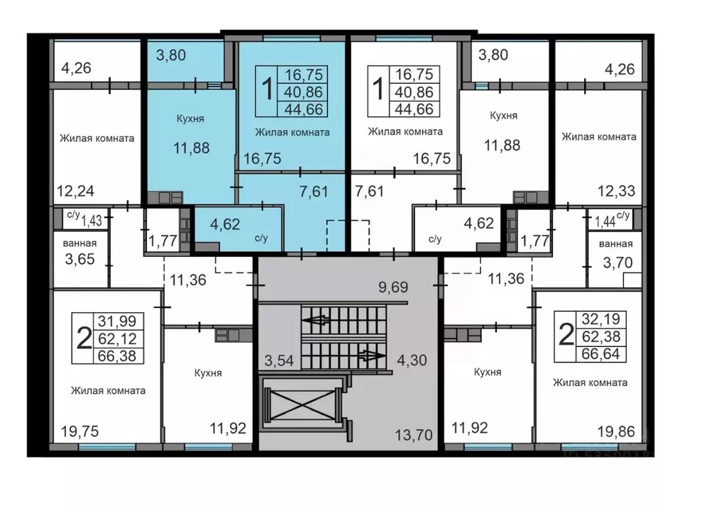 1-к кв. Калужская область, Калуга ул. Минская, 2 (44.66 м) - Фото 1