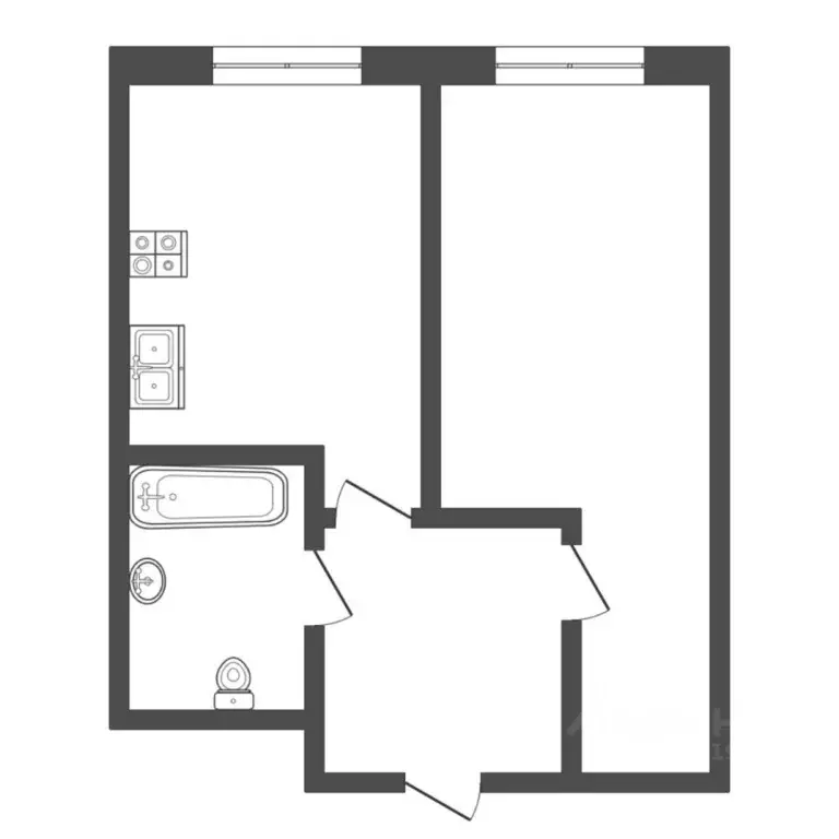 1-к кв. Тюменская область, Тюмень Полевая ул., 117к1 (39.0 м) - Фото 1