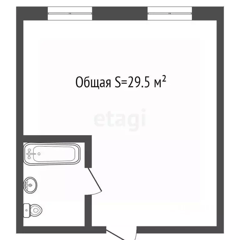 Студия Алтайский край, Бийск Ленинградская ул., 38 (29.5 м) - Фото 1
