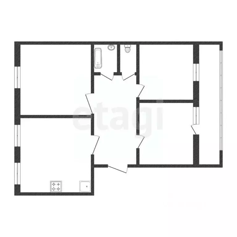 4-к кв. Белгородская область, Белгород ул. Губкина, 55 (75.0 м) - Фото 2