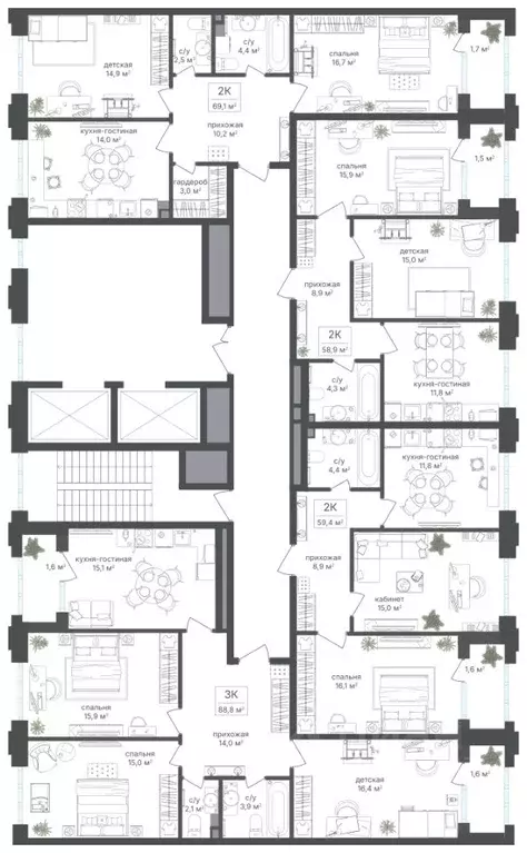 2-к кв. Москва Михалковская ул., 48к1 (58.0 м) - Фото 1