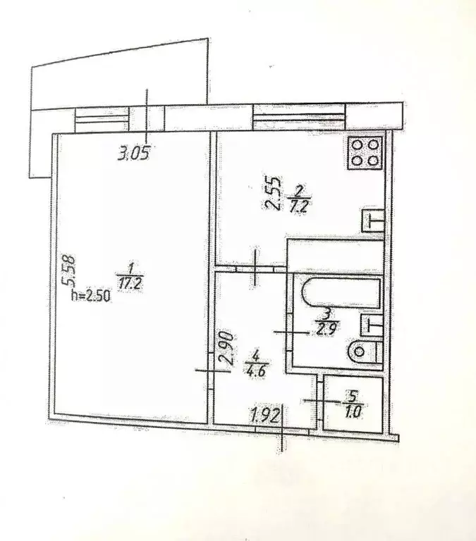 1-к кв. Татарстан, Казань ул. Фатыха Амирхана, 8А (33.0 м) - Фото 2