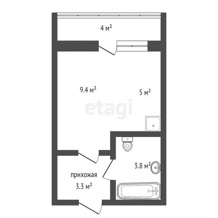 Квартира-студия: Кемерово, Заводский район, 55-й микрорайон, 9 (23.5 ... - Фото 0