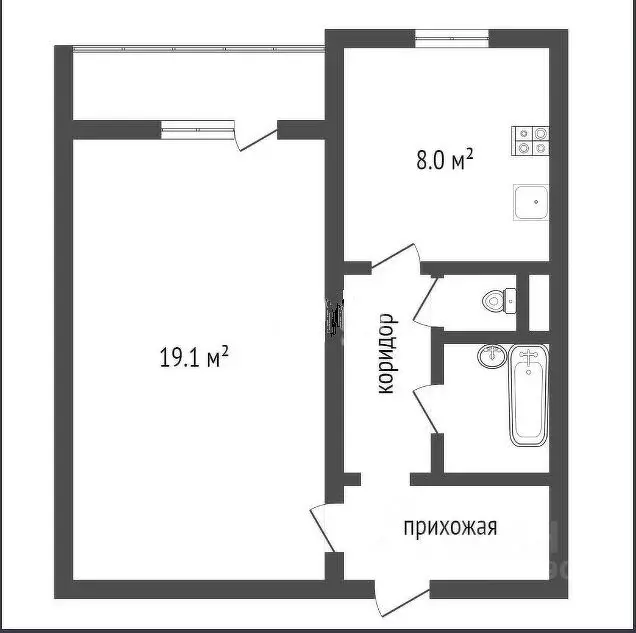 1-к кв. Воронежская область, Воронеж Московский просп., 102 (37.8 м) - Фото 0