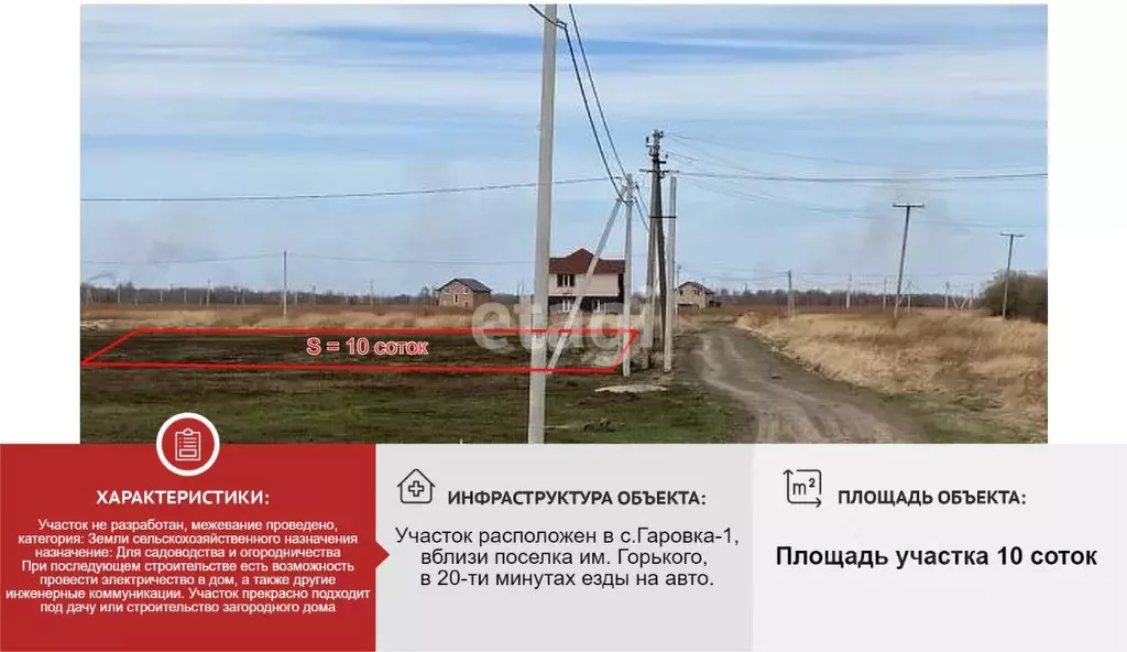 Участок в Хабаровский край, Хабаровский район, с. Гаровка-1  (10.0 ... - Фото 0