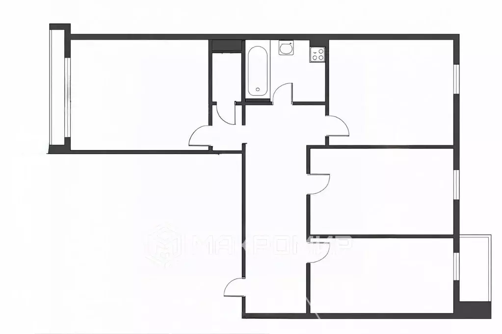 3-к кв. Челябинская область, Троицк 5-й мкр, 19 (76.1 м) - Фото 2