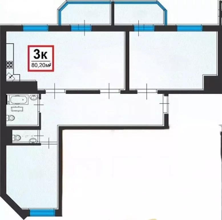 2-к кв. Краснодарский край, Анапа Анапское ш., 30к3 (93.0 м) - Фото 2