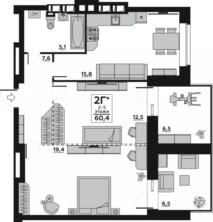 1-к кв. Волгоградская область, Волгоград пос. Ангарский, ул. ... - Фото 1