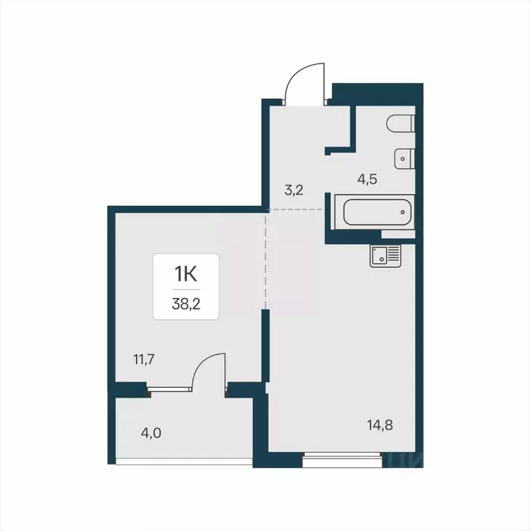 1-к кв. Новосибирская область, Новосибирск На Игарской кв-л,  (38.2 м) - Фото 1