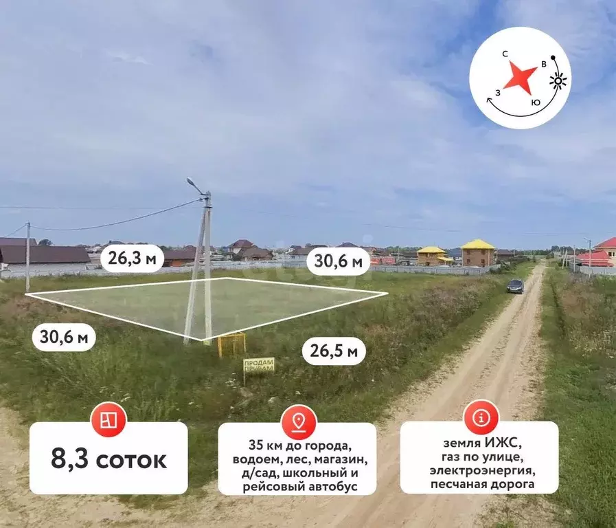 Участок в Тюменская область, Тюменский муниципальный округ, д. ... - Фото 1