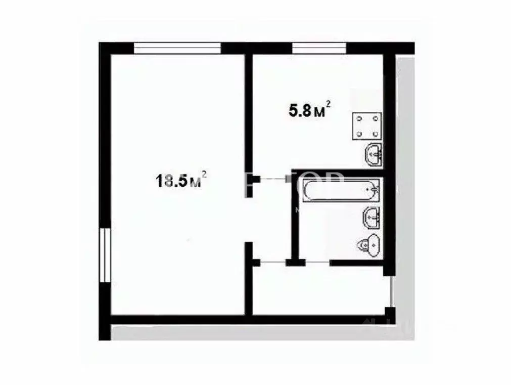 1-к кв. Ивановская область, Иваново ул. Куконковых, 8 (30.0 м) - Фото 1
