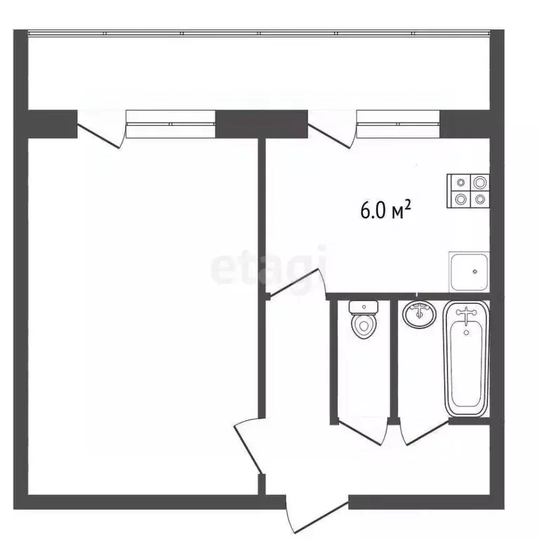 1-к кв. Ставропольский край, Пятигорск ул. Адмиральского (30.5 м) - Фото 1