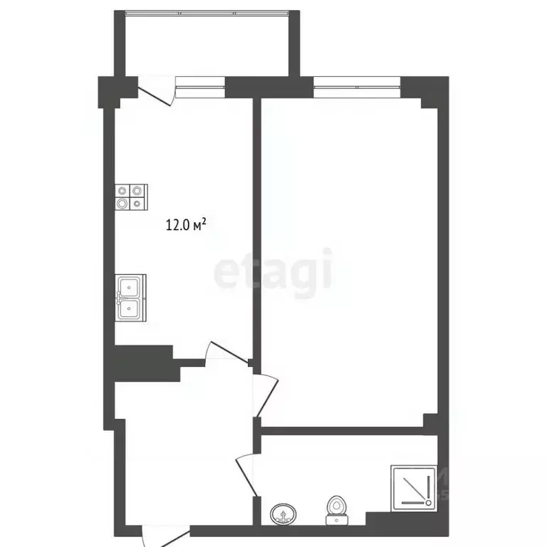 1-к кв. Севастополь ул. Артдивизионовская, 4 (43.7 м) - Фото 2