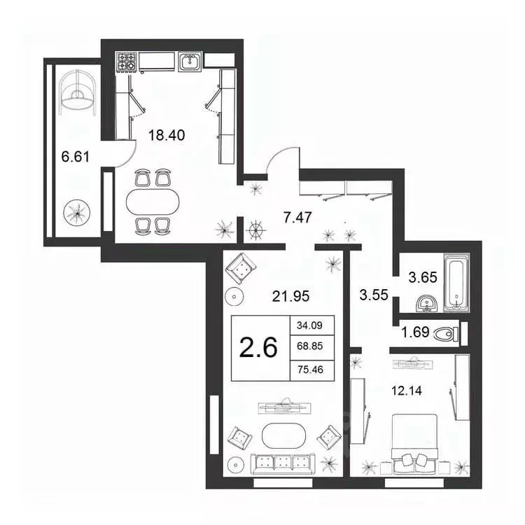 3-к кв. Новгородская область, Великий Новгород ул. Якова Павлова, 15 ... - Фото 1