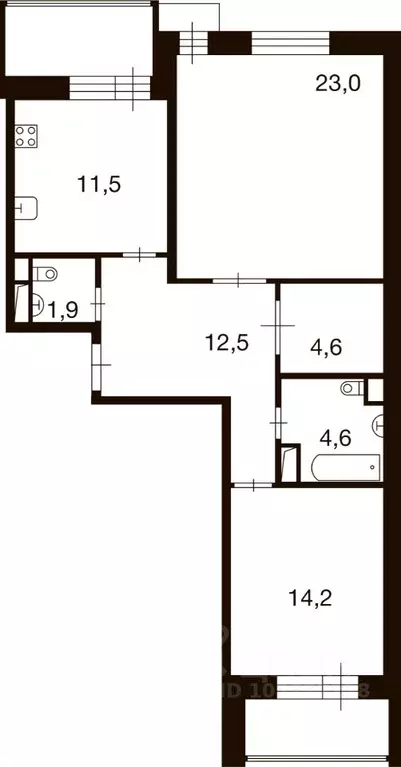 2-к кв. Москва д. Ивановское, ул. Семена Гордого, 12 (72.5 м) - Фото 0