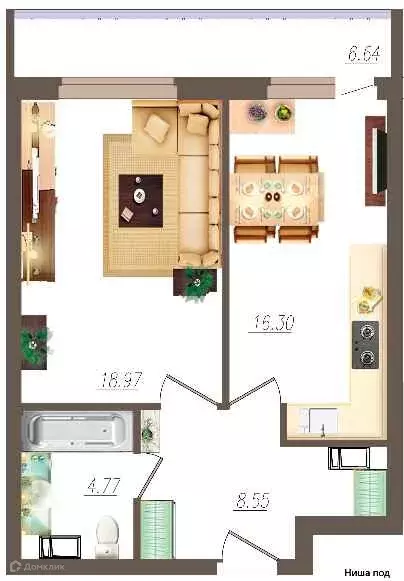Продаётся 1-к квартира, 51.2 м - Фото 0