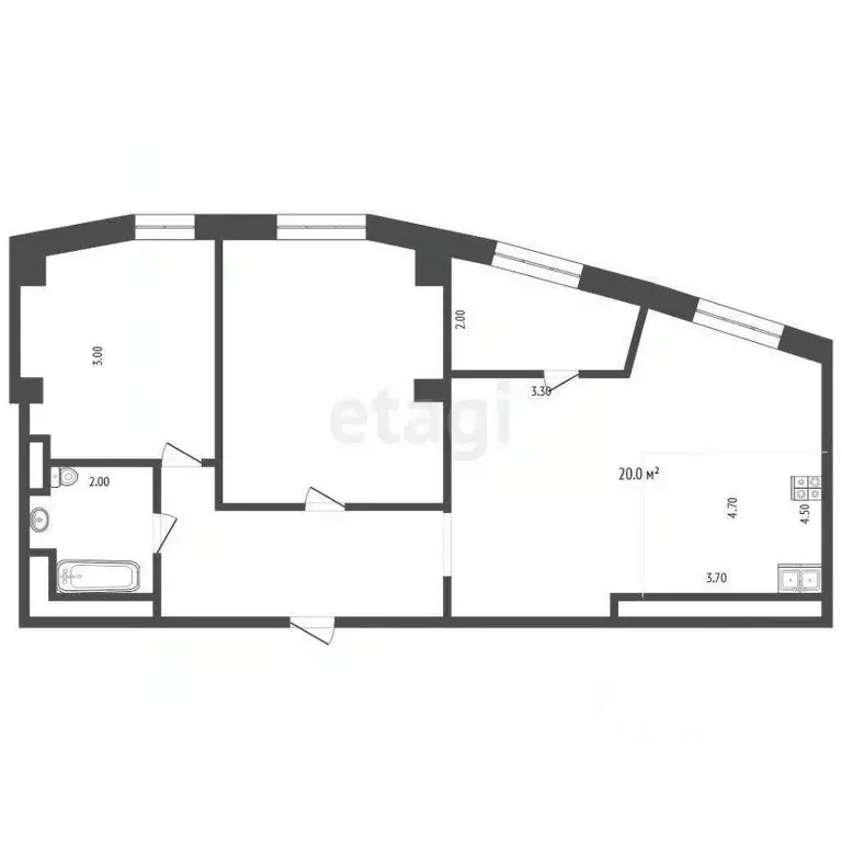 2-к кв. Тюменская область, Тюмень Профсоюзная ул., 56 (73.3 м) - Фото 2