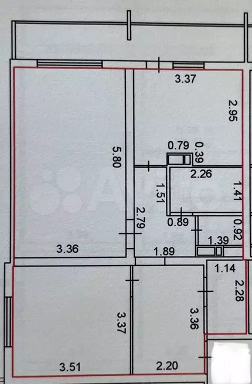 2-к. квартира, 58,9 м, 8/16 эт. - Фото 0