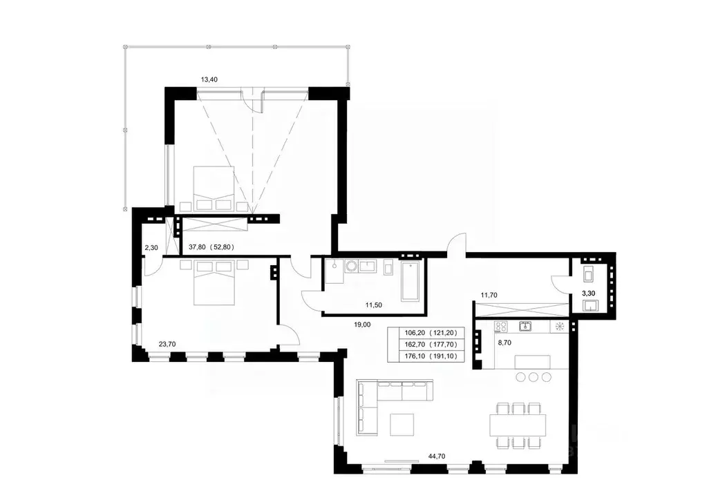 3-к кв. Томская область, Томск ул. Карташова, 13А (191.1 м) - Фото 1